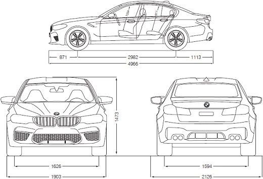 במוו M5 - מידות